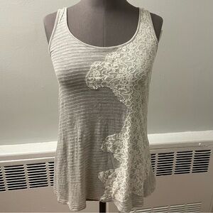 Costa Blanca scoop neck tank top with lace detail